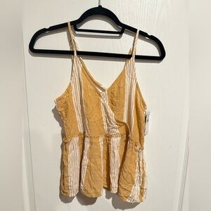 American Eagle Outfitters Mustard and White Striped top